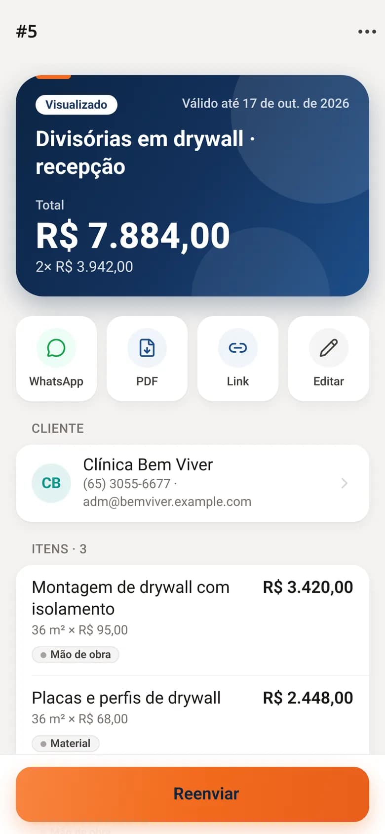 App do Obrix no iPhone mostrando o início com valores a receber